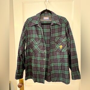 Vintage Pendleton Black Watch Plaid Wool Shirt-Jacket